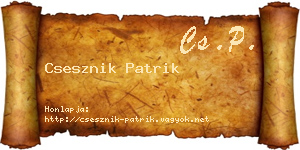 Csesznik Patrik névjegykártya